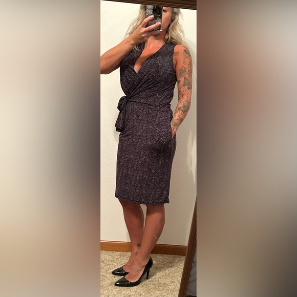 MICHAEL KORS Faux Wrap, Patterned Dress with POCKETS Size P- XS - Picture 12 of 14